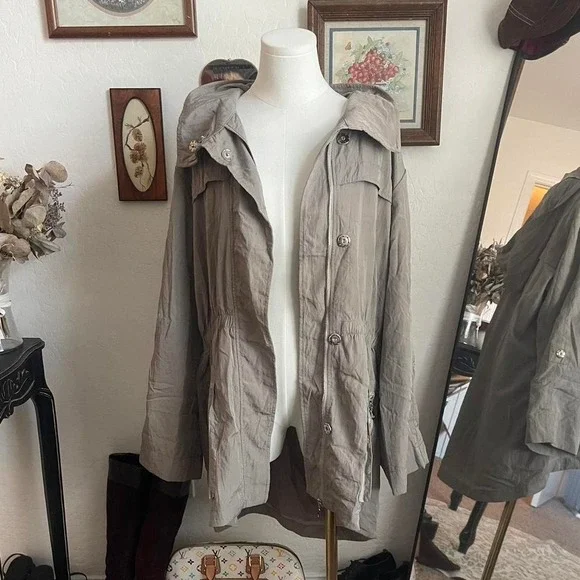 Casablanca Lightweight Hooded Military Coat Taupe Neutral Everyday Jacket - Picture 1 of 8